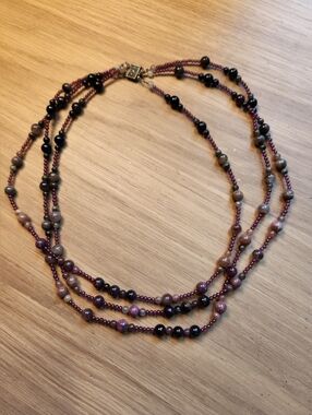 Multi-Strand Tourmaline Beaded Necklace - Women Jewelry
